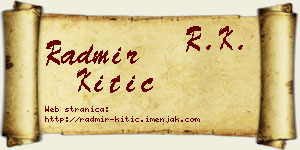 Radmir Kitić vizit kartica